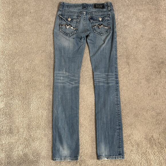 Miss Me Womens Embellished Sequin Straight Leg Jeans Medium Wash Size 27 - Picture 2 of 14